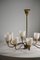 Lámpara de araña sueca Mid-Century moderna de latón con ocho brazos, Suecia, años 50, Imagen 18