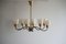 Lampadario Mid-Century moderno a 8 braccia in ottone, Svezia, anni '50, Immagine 16