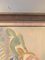 Floral & Figurine, Oil Painting, 1950s, Framed 14
