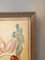 Floral & Figurine, Oil Painting, 1950s, Framed 13
