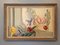 Floral & Figurine, Oil Painting, 1950s, Framed 1