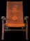 Teak and Tooled Leather Folding Chair by Angel I. Pazmino for Muebles De Estilo, 1970s, Image 1