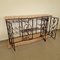 Vintage Wrought Iron Console Table with Wine Racks 5