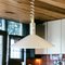 Large Scandinavian Modern Glossy White Pull Down Dining Room Lamp by Lival, Finland, 1990s, Image 1