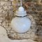 Lámpara colgante en blanco opalino, Italia, años 70, Imagen 4