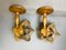 Mid-Century Portuguese Wood and Straw Wall Sconces, 1970s, Set of 2, Image 5