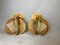Mid-Century Portuguese Wood and Straw Wall Sconces, 1970s, Set of 2 2