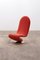 Verner Panton 1-2-3 Chair with High Backrest in Red-Orange by Verner Panton for Fritz Hansen, 1973 6