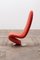 Verner Panton 1-2-3 Chair with High Backrest in Red-Orange by Verner Panton for Fritz Hansen, 1973, Image 4