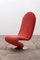 Verner Panton 1-2-3 Chair with High Backrest in Red-Orange by Verner Panton for Fritz Hansen, 1973 1