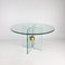 Vintage Round Glass Dining Table attributed to Peter Ghyczy for Ghyczy, 1970s 6