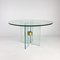 Vintage Round Glass Dining Table attributed to Peter Ghyczy for Ghyczy, 1970s 1