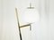 Black Metal, Brass & White Glass Floor Lamp attributed to Stilnovo, 1950s 15