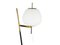 Black Metal, Brass & White Glass Floor Lamp attributed to Stilnovo, 1950s, Image 3