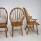 Scandinavian Birch Wood Windsor Chairs, 1960s, Set of 4 4
