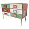 Dresser with Six Multicolored Glass Drawers, 1980s 4
