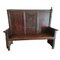 Antique Spanish Wooden Church Bench with Secreter, Image 1
