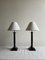 Art Deco Reeded Cast Metal Column Table Lamps, 1920s, Set of 2, Image 1