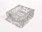 Vintage Square Molded Thick Glass Ashtray, 1960s 1