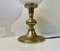 Skandinavische Tischlampe aus Messing mit kugelförmigem Opalglasschirm in Weiß 3
