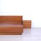Double Bed Frame with Bedside Tables in Walnut Wood, 1980s, Set of 3 9