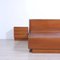 Double Bed Frame with Bedside Tables in Walnut Wood, 1980s, Set of 3 8