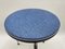 Mid-Century Steel Tube Stool with Blue Synthetic Leather Cover, Germany, 1950s 3