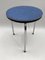 Mid-Century Steel Tube Stool with Blue Synthetic Leather Cover, Germany, 1950s 2