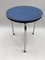 Sgabello Mid-Century in acciaio con rivestimento in pelle sintetica blu, Germania, anni '50, Immagine 2