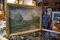 Gran paisaje de campo, del siglo XIX, pintura sobre lienzo, enmarcado, Imagen 12