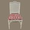 French Chippendale Terracotta Jacquard & Faux Bamboo Dining Chair, 1970s 1