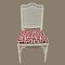 French Chippendale Terracotta Jacquard & Faux Bamboo Dining Chair, 1970s, Image 1