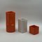 Space Age Ceramic Vases in Orange and White from Gabbianelli, 1960s, Set of 3 1