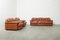 Cognac Leather Arizona Sofa and Easy Chairs attributed to Vavassori, Monza, Italy, 1970s, Set of 3 2