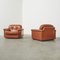 Cognac Leather Arizona Sofa and Easy Chairs attributed to Vavassori, Monza, Italy, 1970s, Set of 3 13