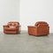 Cognac Leather Arizona Sofa and Easy Chairs attributed to Vavassori, Monza, Italy, 1970s, Set of 3, Image 13