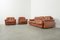 Cognac Leather Arizona Sofa and Easy Chairs attributed to Vavassori, Monza, Italy, 1970s, Set of 3, Image 1
