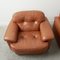 Cognac Leather Arizona Sofa and Easy Chairs attributed to Vavassori, Monza, Italy, 1970s, Set of 3 16