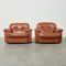Cognac Leather Arizona Sofa and Easy Chairs attributed to Vavassori, Monza, Italy, 1970s, Set of 3 14