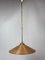 Lámpara colgante de caña partida en forma de lápiz, ratán, bambú y latón, años 70, Imagen 2