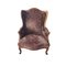English Walnut and Velvet Upholstered Armcairs, Set of 2, Image 5