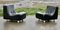 Space Age Black Leatherette Lounge Chairs, 1970s, Set of 2, Image 18
