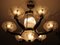 French 6-Arm Chandelier by Petitot for Atelier Petitot, 1930s 2