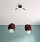 Scandinavian Double Ceiling Light in White Opaline and Amethyst Glass, 1960s 4