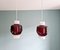 Scandinavian Double Ceiling Light in White Opaline and Amethyst Glass, 1960s 18