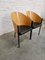 Costes Model Chairs with Black Tinted Metal Structure, Black Leather Seat and Bamboo-Effect Wood Back by Philippe Starck, 1980s, Set of 2 6