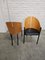 Costes Model Chairs with Black Tinted Metal Structure, Black Leather Seat and Bamboo-Effect Wood Back by Philippe Starck, 1980s, Set of 2 9