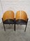 Costes Model Chairs with Black Tinted Metal Structure, Black Leather Seat and Bamboo-Effect Wood Back by Philippe Starck, 1980s, Set of 2 1