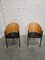 Costes Model Chairs with Black Tinted Metal Structure, Black Leather Seat and Bamboo-Effect Wood Back by Philippe Starck, 1980s, Set of 2 8