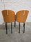 Costes Modell Stühle mit Gestell aus schwarz getöntem Metall, schwarzem Ledersitz und Rückenlehne aus Holz in Bambusoptik von Philippe Starck, 1980er, 2er Set 5